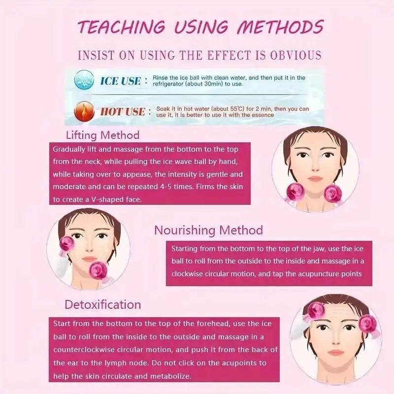 LUXURY ICE GLOBES FOR FACE - 2-PIECE COOLING FACIAL MASSAGE SET